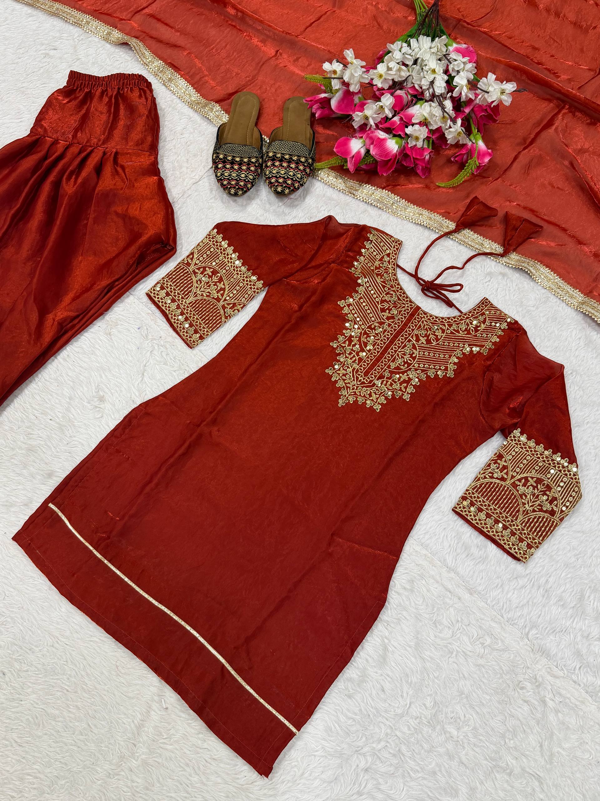 Midnight Terracotta Luminous Salwar Set